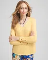 Chico's V-neck Pullover Sweater In Yellow Size 20/22 |  In Golden Haze