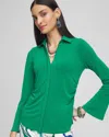 Chico's Collared Ruched Seam Top In Ivy League Size 12/14 |  In Ivy League