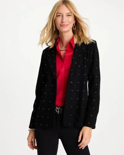 Chico's Studded Long Sleeve Blazer In Black
