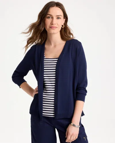 Chico's Summer Romance Cardigan Sweater In Blue