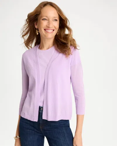 Chico's Summer Romance Cardigan Sweater In Orchid Mist In Purple