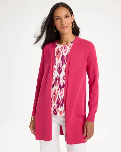 Chico's Summer Romance Cardigan Sweater In Raspberry In Pink