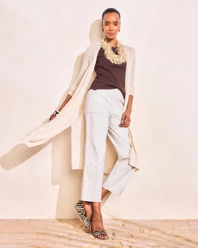 Chico's Summer Romance Duster Cardigan Sweater In White In Sand