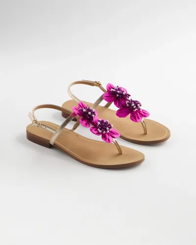 Chico's Sunset Flower Sandal In Pink