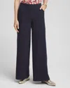 Chico's Cotton Stretch Wide Leg Pants In Classic Navy