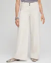 Chico's Cotton Stretch Wide Leg Pants In Vanilla Glaze