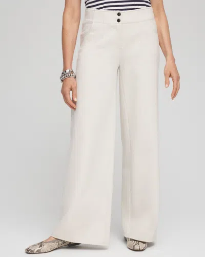 Chico's Cotton Stretch Wide Leg Pants In Vanilla Glaze