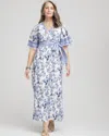 Chico's Surplice Matte Satin Maxi Dress In White Size 12/14 |  In Alabaster