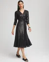 Chico's Surplice Sequin Midi Dress In Black Size 16/18 |  In Black