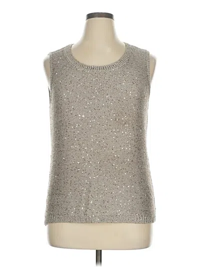 Pre-owned Chico's Sweater Vest In Silver