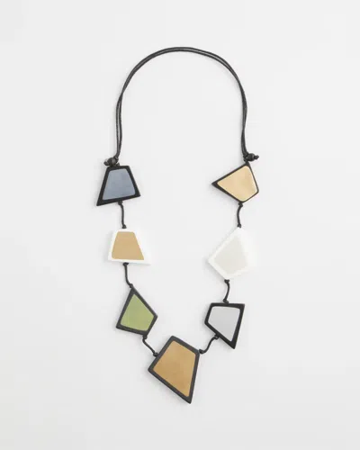 Chico's Sylca X  Dramatic Black Stori Statement Necklace In Multi