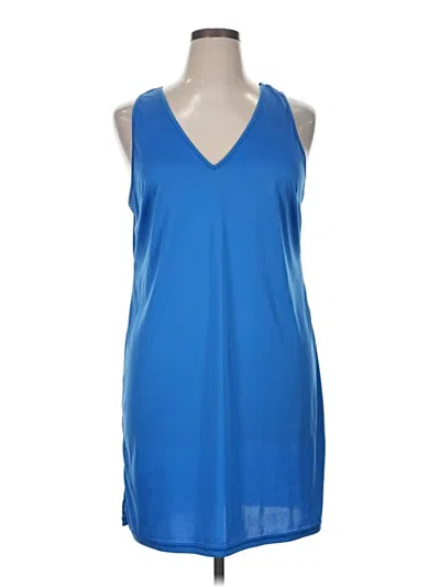 Pre-owned Chico's Tank Top Blue Plunge Neckline Tops