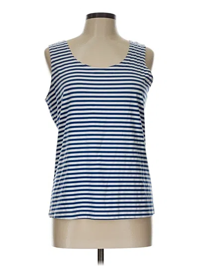 Pre-owned Chico's Tank Top Blue Strapless Neckline Tops