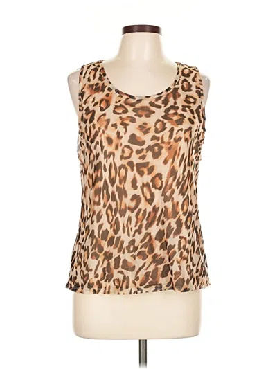 Pre-owned Chico's Tank Top Brown Plunge Neckline Tops