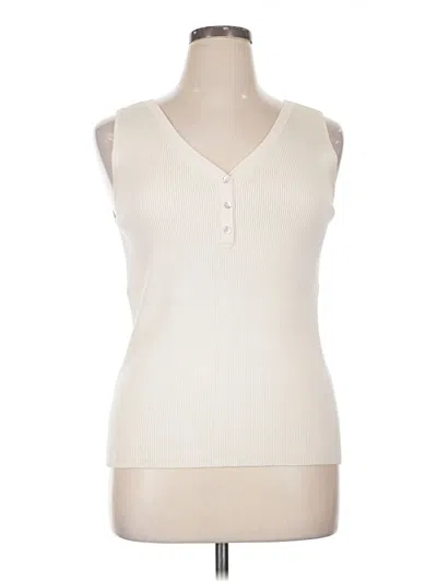 Pre-owned Chico's Tank Top Ivory Plunge Neckline Tops