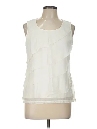 Pre-owned Chico's Tank Top Ivory Ruffles Neckline Tops