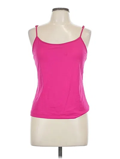 Pre-owned Chico's Tank Top Pink Solid Pattern Crew Neck Tops