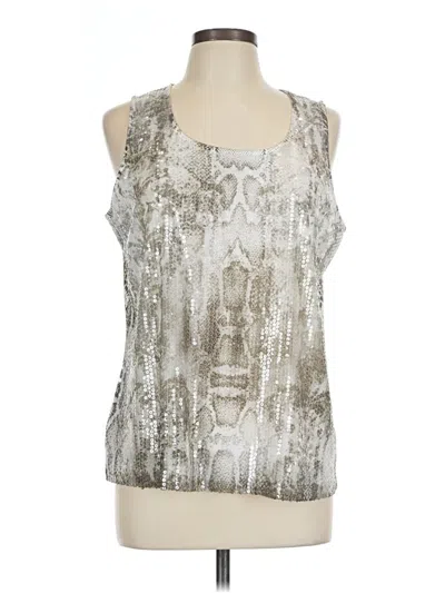 Pre-owned Chico's Tank Top Silver Halter Neckline Tops