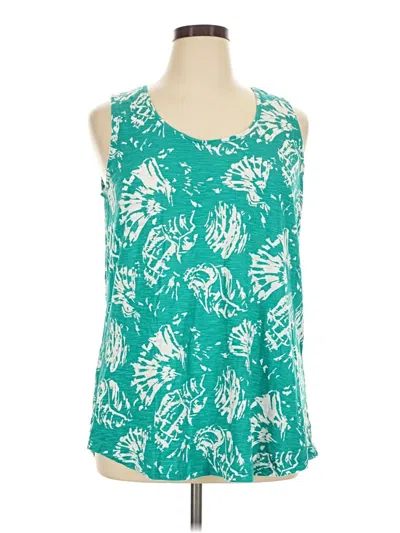 Pre-owned Chico's Tank Top Teal Scoop Neck Tops
