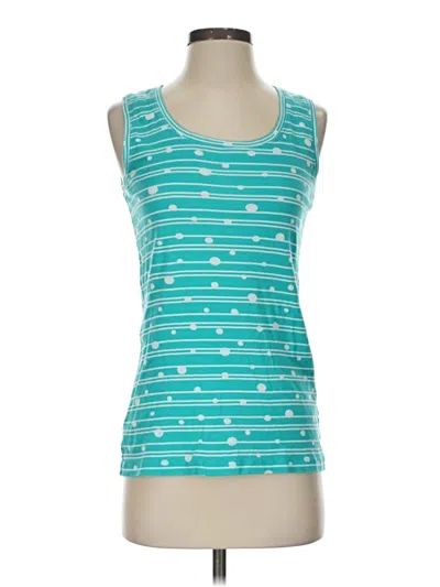Pre-owned Chico's Tank Top Teal Sweetheart Neckline Tops In Blue