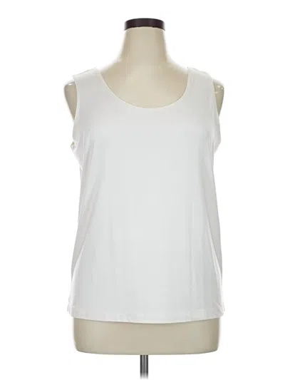Pre-owned Chico's Tank Top White Ruffles Neckline Tops
