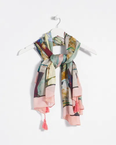 Chico's Tassel Abstract Square Scarf |  In Multicolor