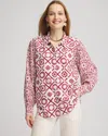 Chico's Tencel Blend Dolman-sleeved Shirt In Blackcurrant Size 8/10 |  In Blackcurrant