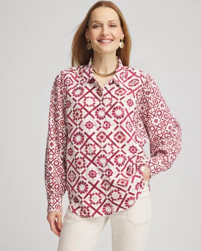 Chico's Tencel Blend Dolman-sleeved Shirt In Blackcurrant Size 8/10 |
