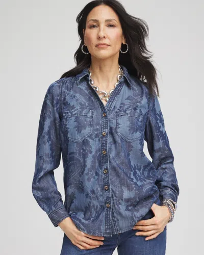 Chico's Tencel™ Jean Shirt In Landers Wash Size 20/22 |