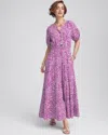 Chico's Smocked Waist Maxi Dress In Purple Size 16/18 |  In Purple Clover
