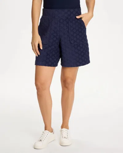 Chico's Terry Cloth Jacquard Shorts In Blue
