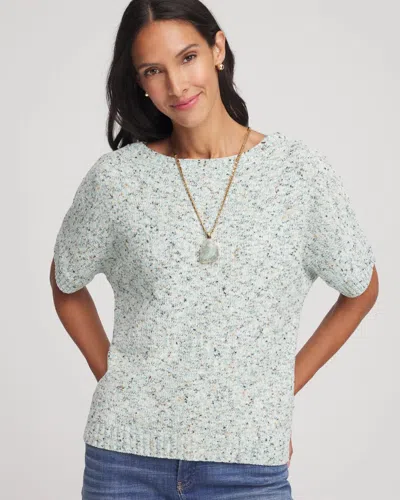 Chico's Textured Dolman Pullover Sweater In Blue Menthe