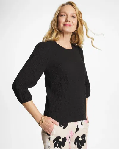 Chico's Textured Feminine Tee In Black