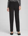 Chico's Textured Straight Tapered Ankle Pants In Black In Black