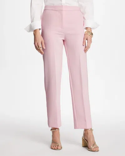 Chico's Textured Straight Tapered Ankle Pants In Sweet Blossom
