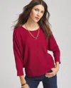 Chico's Textured Tapered-hem Top In Russet Red In Red