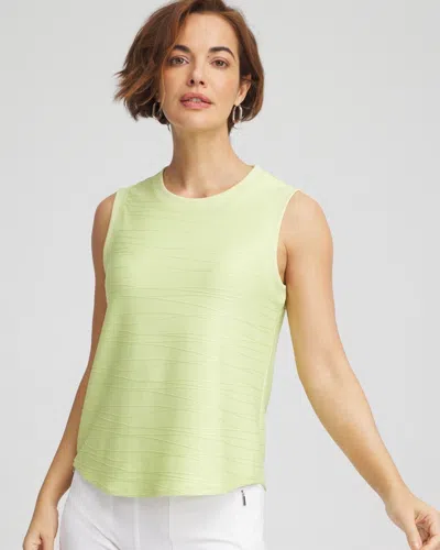 Chico's Textured Wave Tank Top In Frozen Lime Size 20/22 |  Zenergy Activewear