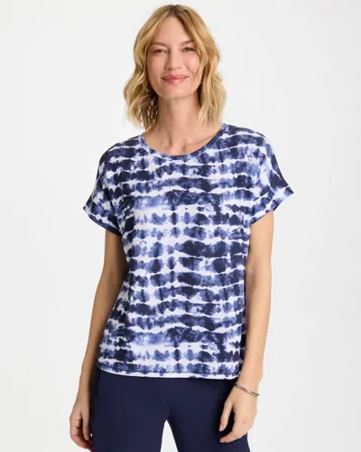Chico's Tie-dye V-neck Tee In Blue