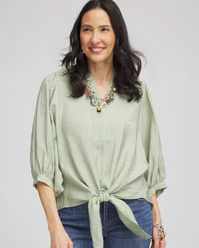 Chico's Tie-front Blouse In Moroccan Mint Size 20/22 |