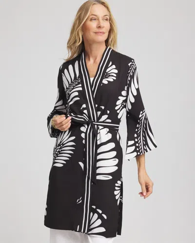 Chico's Tie-front Long Kimono In Black