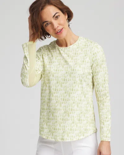 Chico's Tile Long Sleeve Top In Frozen Lime Size 20/22 |  Zenergy Activewear