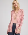 Chico's Tile Open-front Cardigan Sweater In French Blush Size 20/22 |  In French Blush