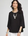 Chico's Touch Of Cool™ Angel-sleeved Blouse In Black Size 16/18 |  In Black