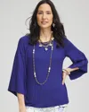 Chico's Touch Of Cool™ Angel-sleeved Blouse In Blue Size 4/6 |  In Blue Casa
