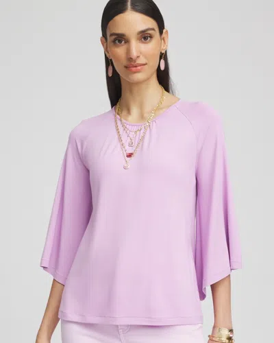 Chico's Touch Of Cool™ Angel-sleeved Blouse In Lavender Skies Size 16/18 |