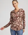 Chico's Touch Of Cool Cowl Neck Tee In Cacao In Brown