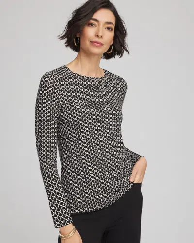 Chico's Touch Of Cool Crewneck Layering Tee In Black
