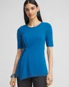 Chico's Touch Of Cool Draped Tunic Top In Blue Size 16/18 |  In Scandi Blue