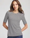 Chico's Touch Of Cool Elbow-sleeve Perfect Tee In Black In Black