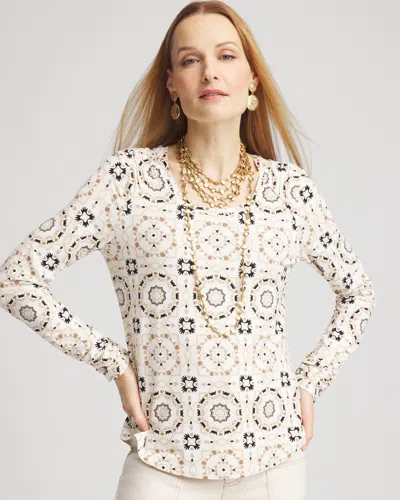 Chico's Touch Of Cool™ Gathered Sleeve Tee In Wild Truffle Size 20/22 |